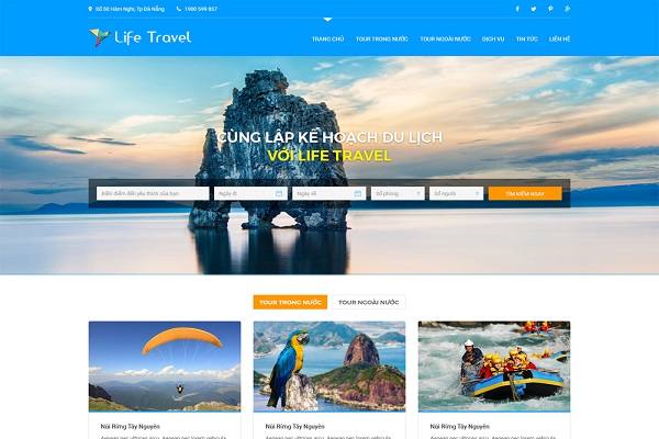 thiết kế website du lịch đẹp chuyên nghiệp