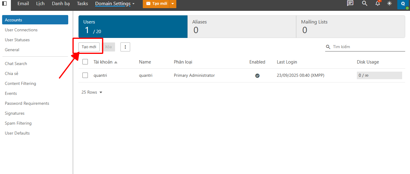 Hướng dẫn tạo email doanh nghiệp
