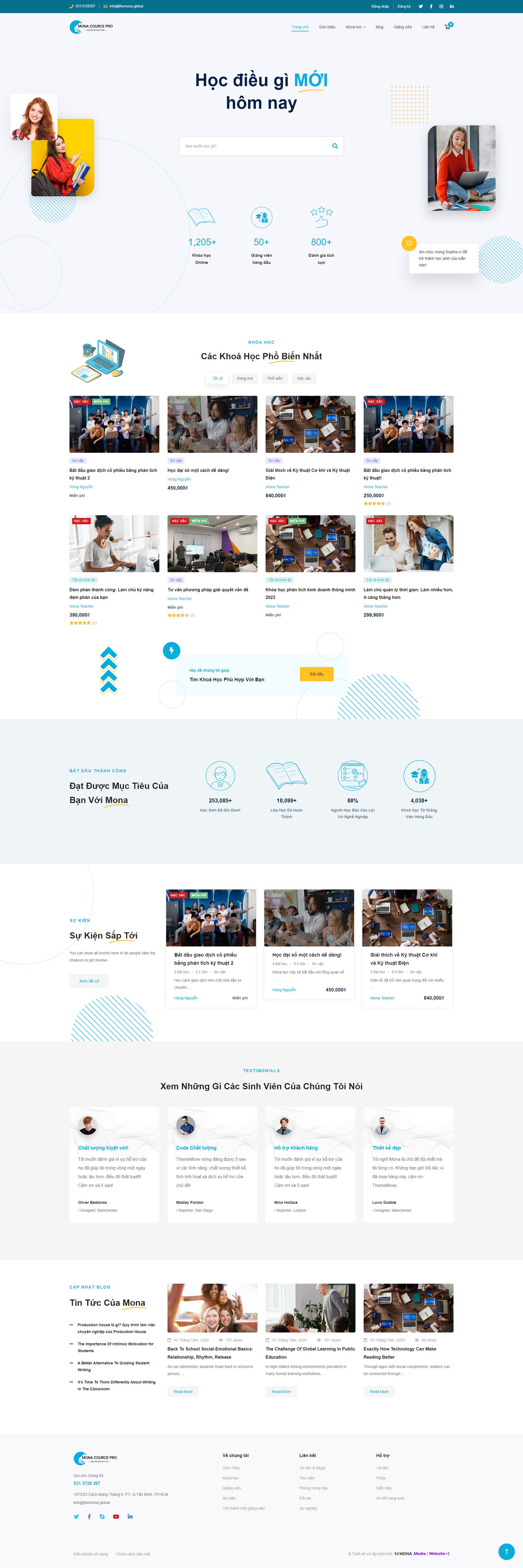 Mẫu Website Bán Khóa Học Với Giao Diện Đẹp Và Dễ Sử Dụng