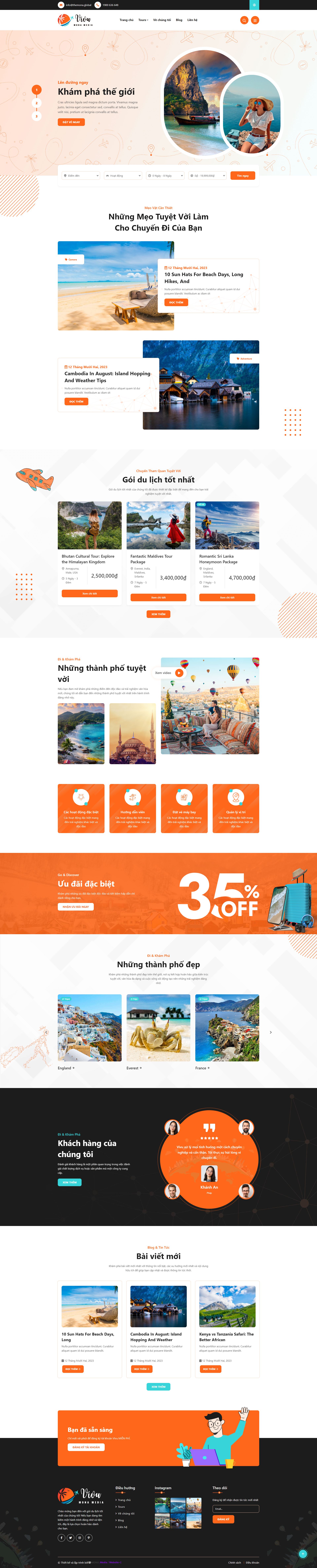 Mẫu Website Bán Tour Du Lịch Với Giao Diện Đẹp Và Hấp Dẫn